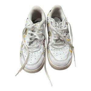 Nike Kids White Sneakers with Yellow Accents